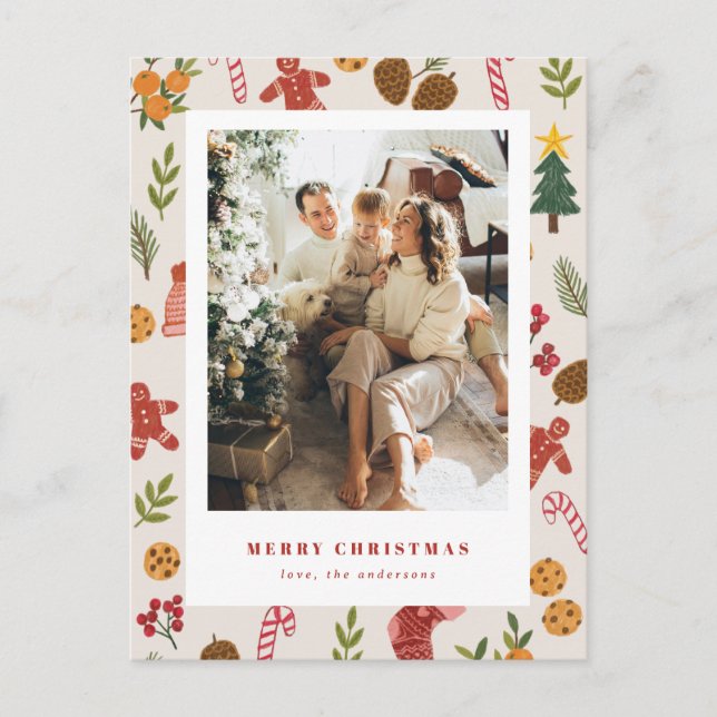 Postal Festiva Colorful Christmas & Seasonal Items Photocard (Anverso)
