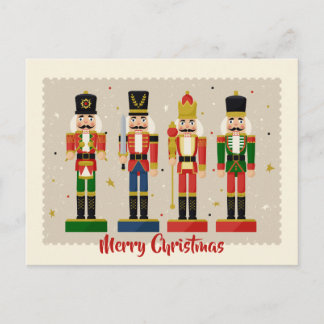 Postal Festiva Colorful Nutcracker Soldiers Merry Christmas