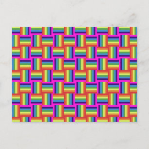 Postal Festiva Colorful Rainbow Block Pattern