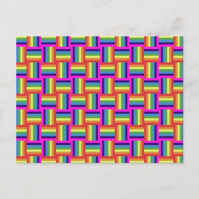 Postal Festiva Colorful Rainbow Block Pattern (Anverso)