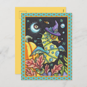 POSTAL FESTIVA COLORIDA FANTASÍA SEAHORSE, A POCOS PASOS DEL MAR 