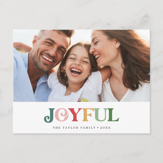 Postal Festiva Colorida fotografía ajetreada de Navidades (Anverso)
