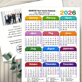 Postal Festiva Colorido del logotipo de fotos corporativo del cal