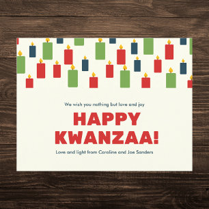 Postal Festiva Colorido patrón de velas de Kwanzaa