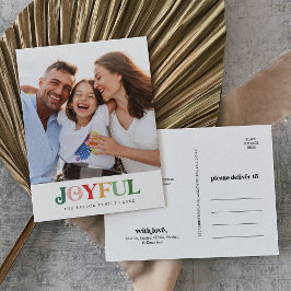 Postal Festiva Colorido retrato de Navidades alegres