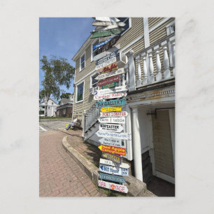 Postal Festiva Coloridos carteles de tiendas en Kennebunkport Mai