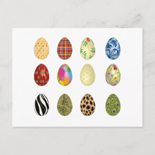 Postal Festiva coloridos huevos de Pascua