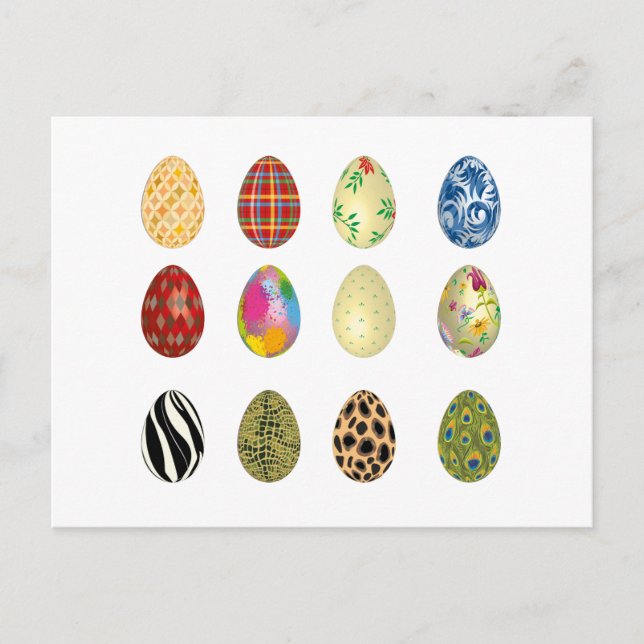 Postal Festiva coloridos huevos de Pascua (Anverso)