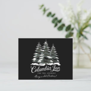 Postal Festiva Columbia Inn Pine Tree Vermont A White Navidades