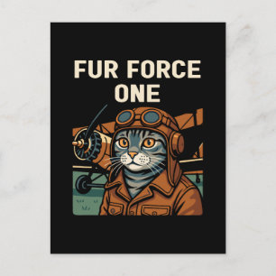 Postal Festiva Comandante de la línea aérea del gato del aviador