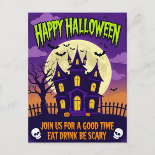 Postal Festiva Come Comer Ser Espeluznante Fiesta de Halloween