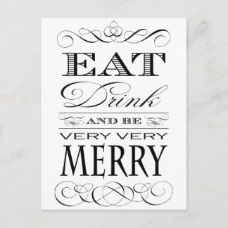Postal Festiva Comer y ser muy elegante diseño
