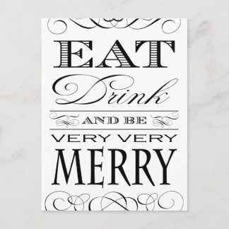 Postal Festiva Comer y ser muy elegante diseño
