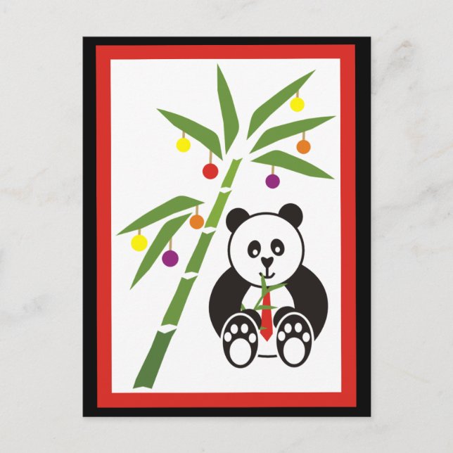 Postal Festiva ¡Comida de Navidades de Panda! (Anverso)