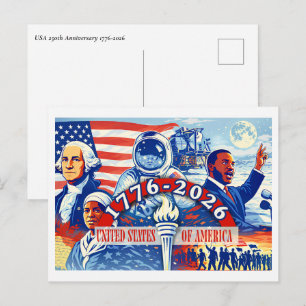 Postal Festiva Commemorativo 1776-2026 Semicucentenario de EE. UU
