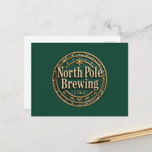 Postal Festiva Compañía cervecera del polo norte 