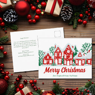 Postal Festiva Compañía de bienes raíces personalizada casas feli