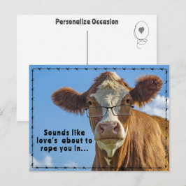 Postal Festiva Compromiso Occidental Rústico Amor Lazo Humor Rega