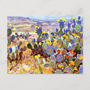Postal Festiva Con cactus, Julian Onderdonk,