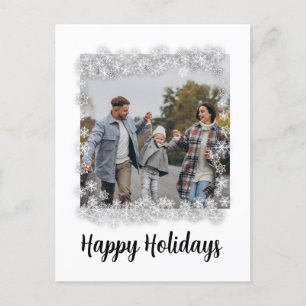 Postal Festiva Con copos de nieve