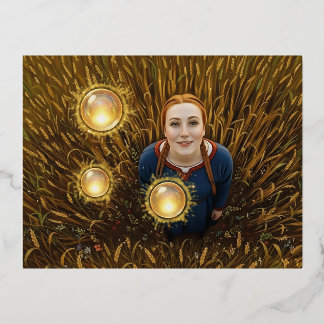 Postal Festiva Con Relieve Metalizado 12th Century Light Orb