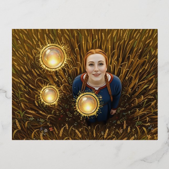 Postal Festiva Con Relieve Metalizado 12th Century Light Orb (Anverso)