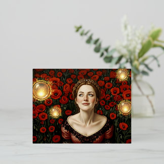 Postal Festiva Con Relieve Metalizado 18th Century Light Orb -