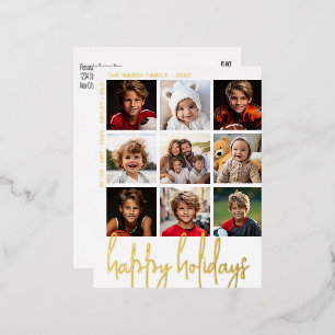 Postal Festiva Con Relieve Metalizado 9 Desplazamiento de fotos - Felices vacaciones - N