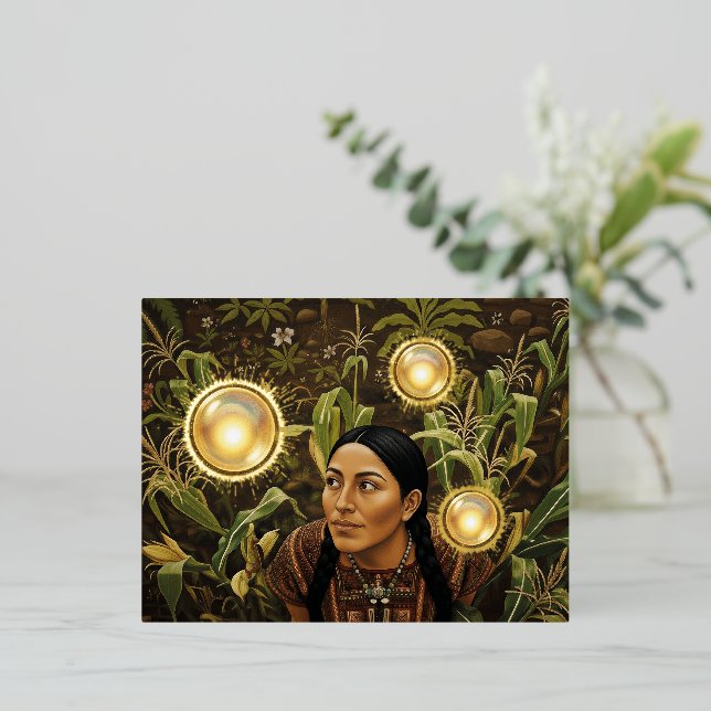 Postal Festiva Con Relieve Metalizado 9th Century Light Orb - (Anverso de pie)