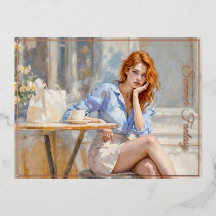 Aceite romántico arte chica de ojos azules tonos p