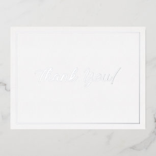 Postal Festiva Con Relieve Metalizado Agradecimiento de Boda, Plata, Mensaje