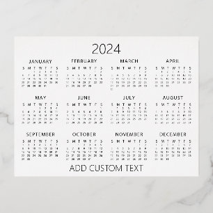 Postal Festiva Con Relieve Metalizado agregar su propio texto personalizado Calendario 2
