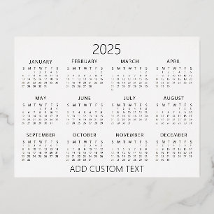 Postal Festiva Con Relieve Metalizado agregar su propio texto personalizado Calendario 2