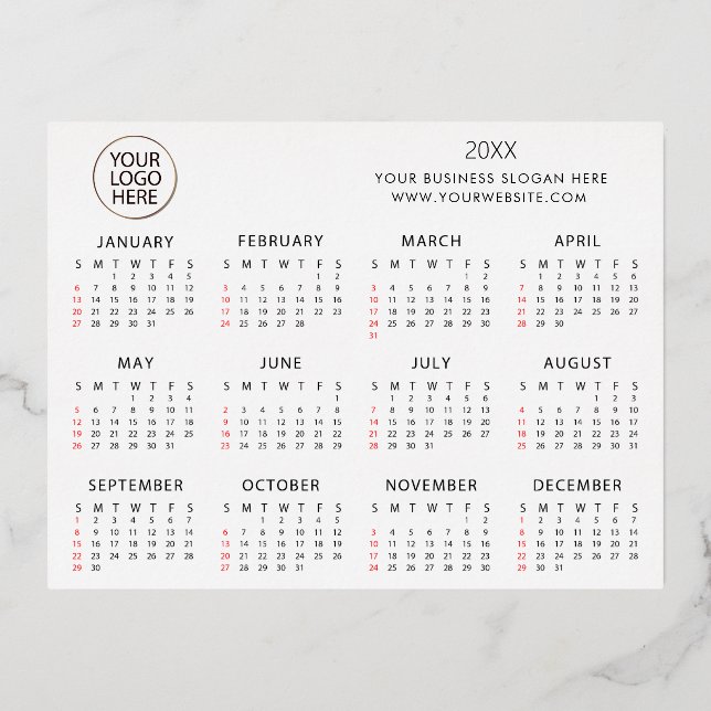 Postal Festiva Con Relieve Metalizado agregar su propio texto personalizado Calendario 2 (Anverso)