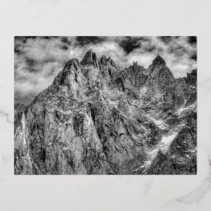 Postal Festiva Con Relieve Metalizado Alpes franceses Chamonix