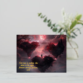 Postal Festiva Con Relieve Metalizado Amantes conectados