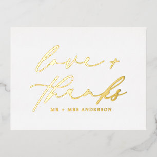 Postal Festiva Con Relieve Metalizado Amor elegante y gracias Boda guion oro blanco