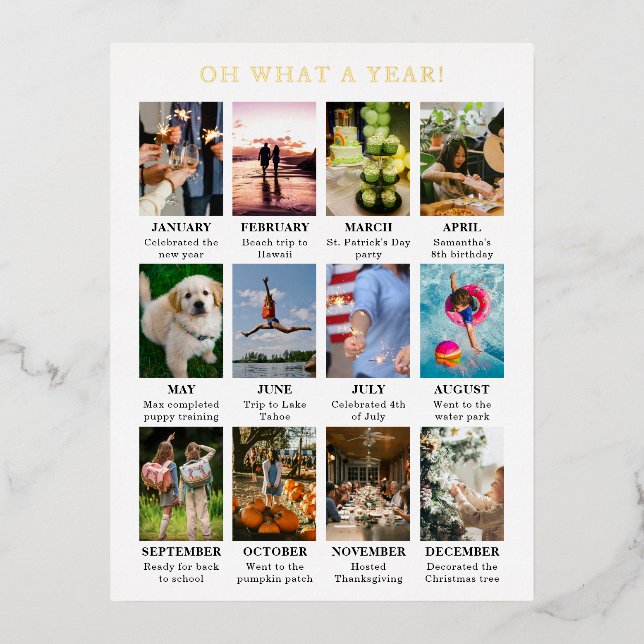 Postal Festiva Con Relieve Metalizado Año simple en reseña foto Navidades modernos (Anverso)