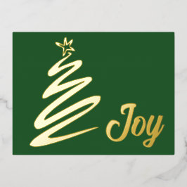 Postal Festiva Con Relieve Metalizado Árbol minimalista