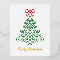 Árbol Simple con Lazo Navidad Moderna