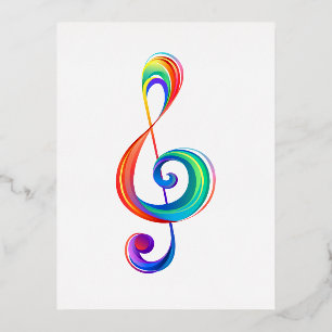 Postal Festiva Con Relieve Metalizado Arroyo arcoiris estratificado