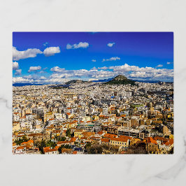 POSTAL FESTIVA CON RELIEVE METALIZADO ATENAS