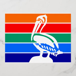 Postal Festiva Con Relieve Metalizado Bandera de San Petersburgo, Florida