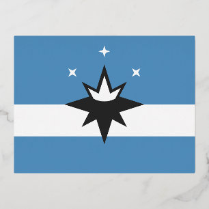 Postal Festiva Con Relieve Metalizado Bandera de Springfield, Misuri