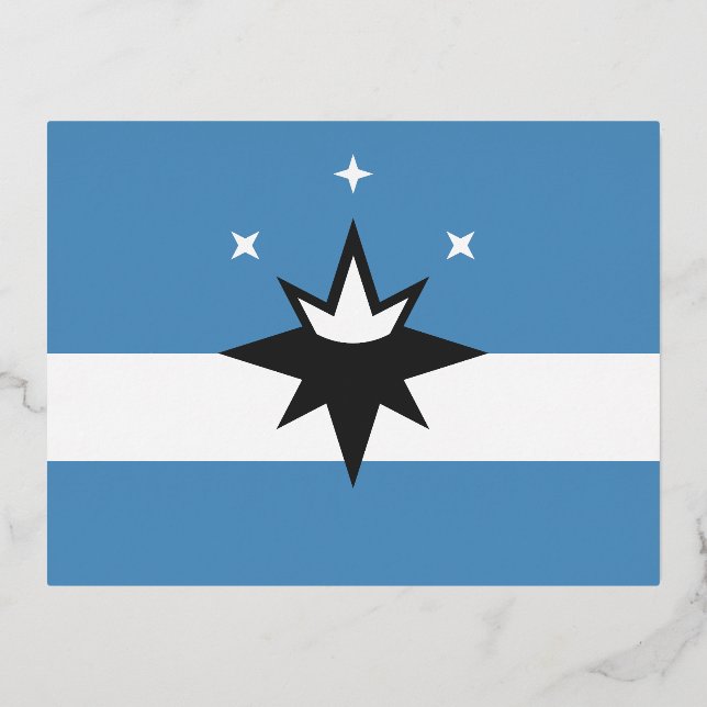 Postal Festiva Con Relieve Metalizado Bandera de Springfield, Misuri (Anverso)