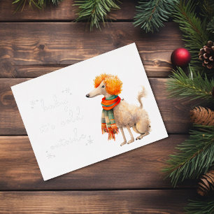 Postal Festiva Con Relieve Metalizado Bebé, frío fuera del frío del filete de invierno
