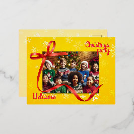 Postal Festiva Con Relieve Metalizado Bienvenida de las navidades