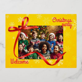 Postal Festiva Con Relieve Metalizado Bienvenida de las navidades