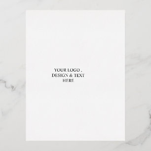 Postal Festiva Con Relieve Metalizado Blanco Personalizado – Su logotipo y texto aquí