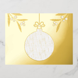 Postal Festiva Con Relieve Metalizado bola de navidades
